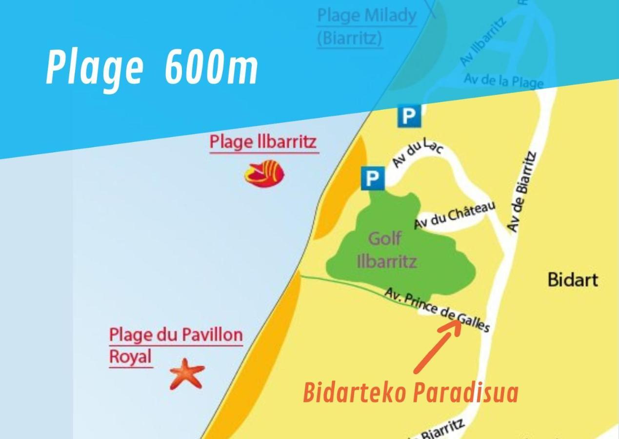 Bidarteko Paradisua Proche Plage, Golf, Parking 外观 照片